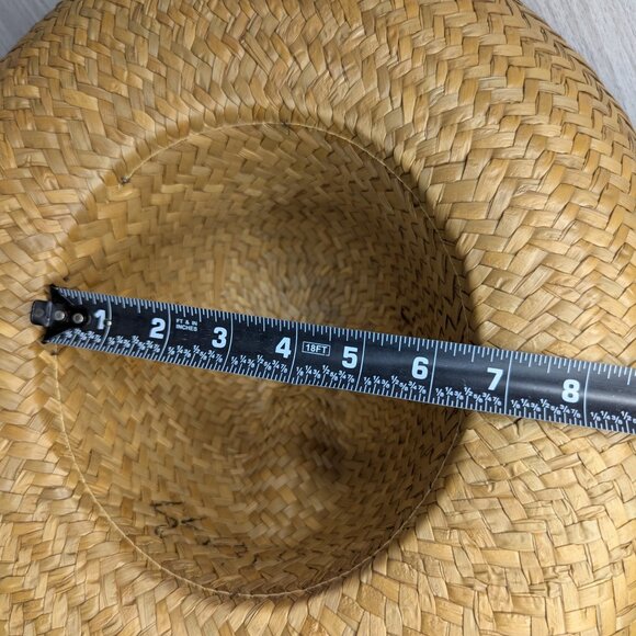 Vintage Women's Woven Straw Hat w/Tan Accent Band - Picture 14 of 14